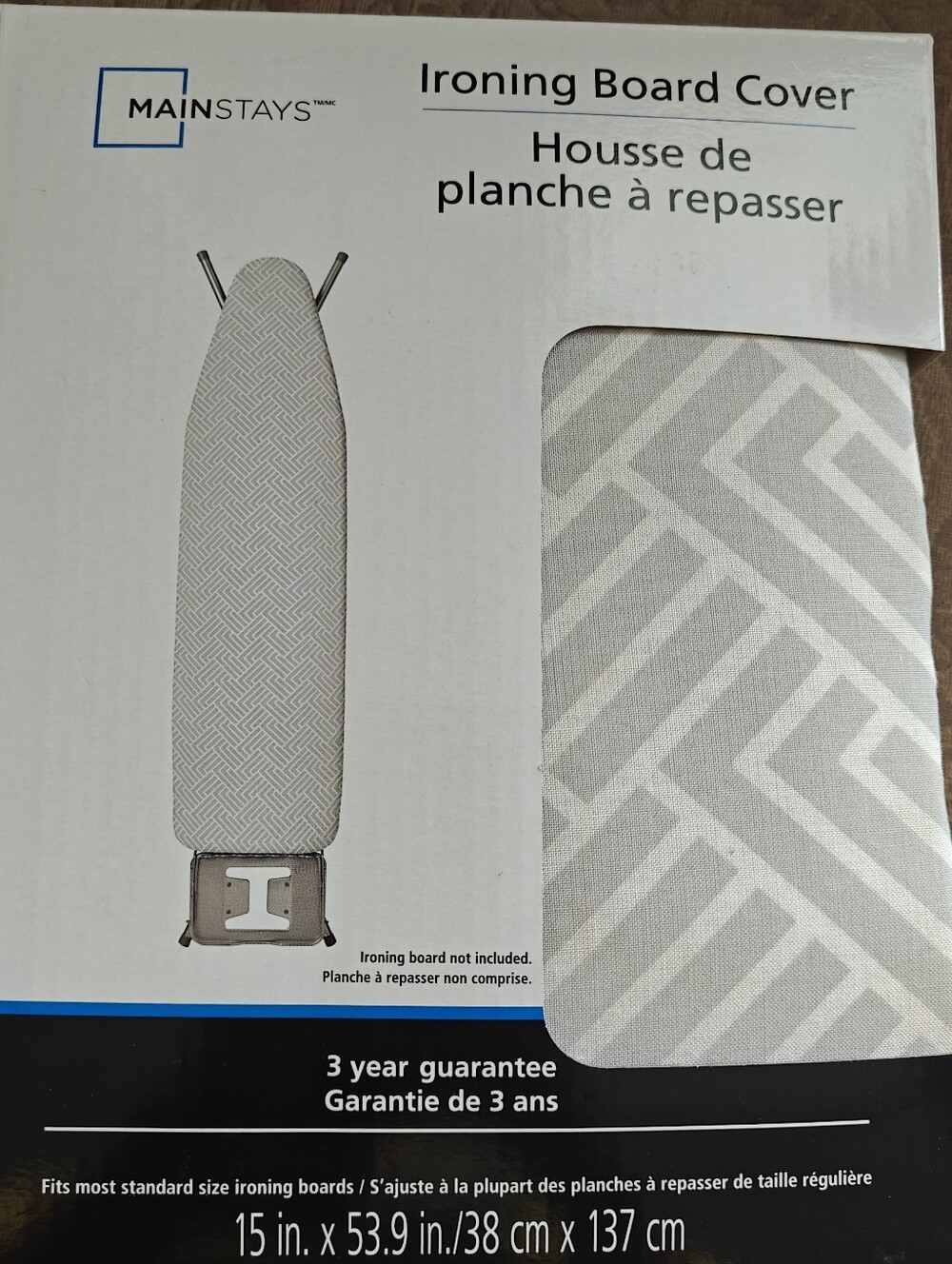 NWT Mainstays Ironing Board Cover in Gray Geometric Print
